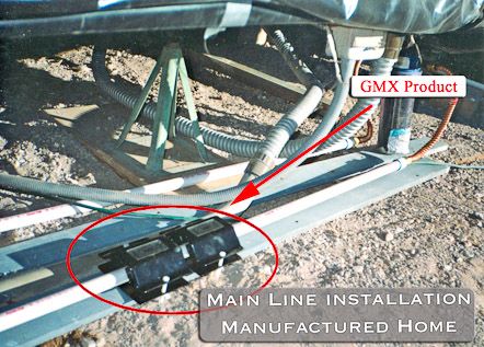 Main line installation on a manufactured home
