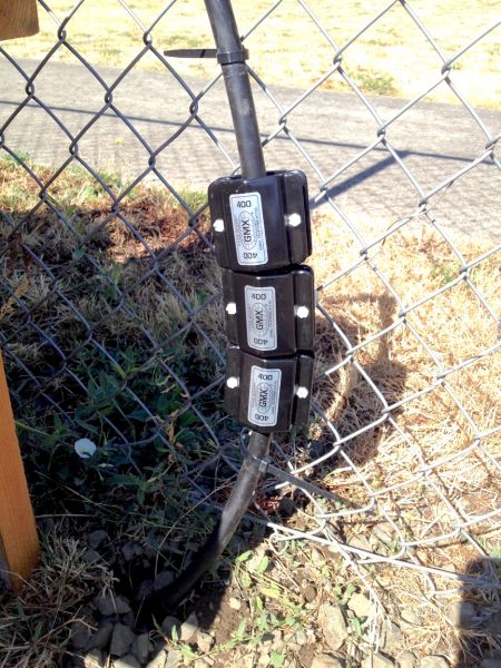 GMX units on irrigation line to vegetable garden at St. Joseph's Catholic Church in Roseburg, Or.
Keywords: Agriculture