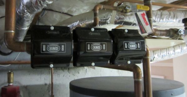 GMX 800 units on the hot water line coming out of the storage tank
GMX Installation At The Holy Orthodox Metropolis of Boston--Diocese Office: GMX 800 units on the hot water line coming out of the storage tank
